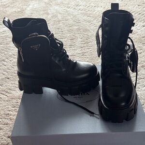 Prada Women's Black Combat Boots